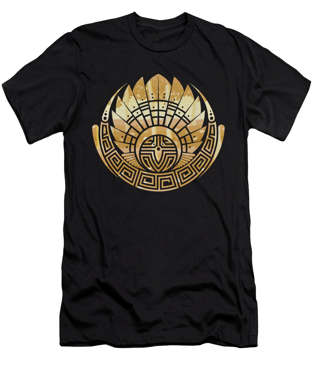 Golden Tribal Glyph Doom Designs T-Shirt