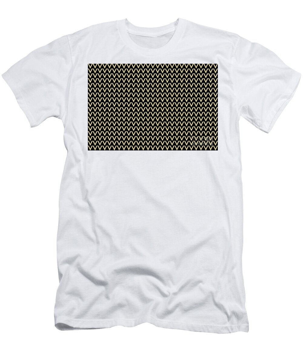 Golden Yellow and Black Chevron Pattern Petite Pattern Minimal Graphic Designs T-Shirt