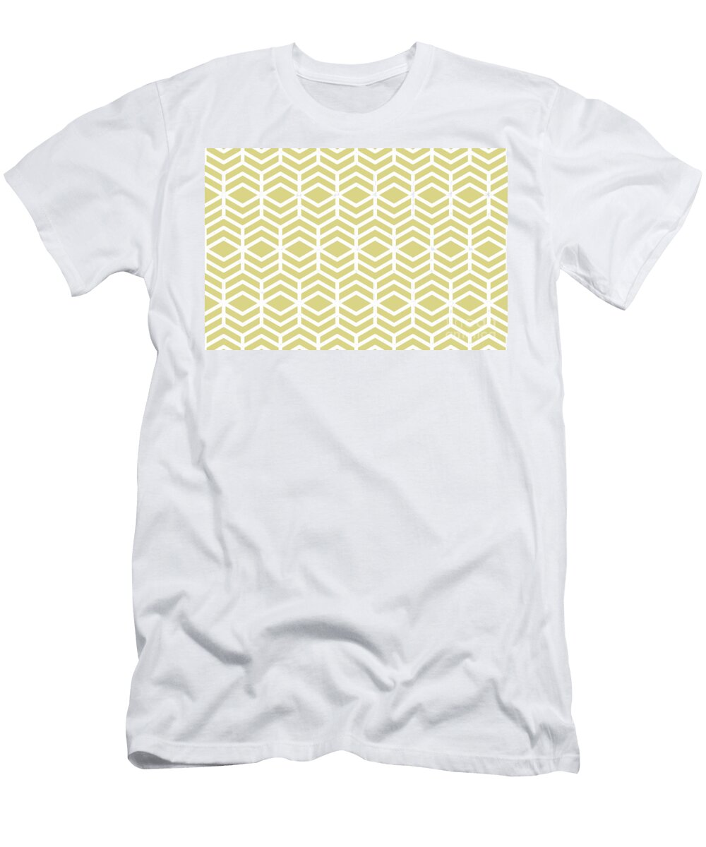 Golden Yellow and White Chevron Line Pattern Petite Pattern Minimal Graphic Designs T-Shirt