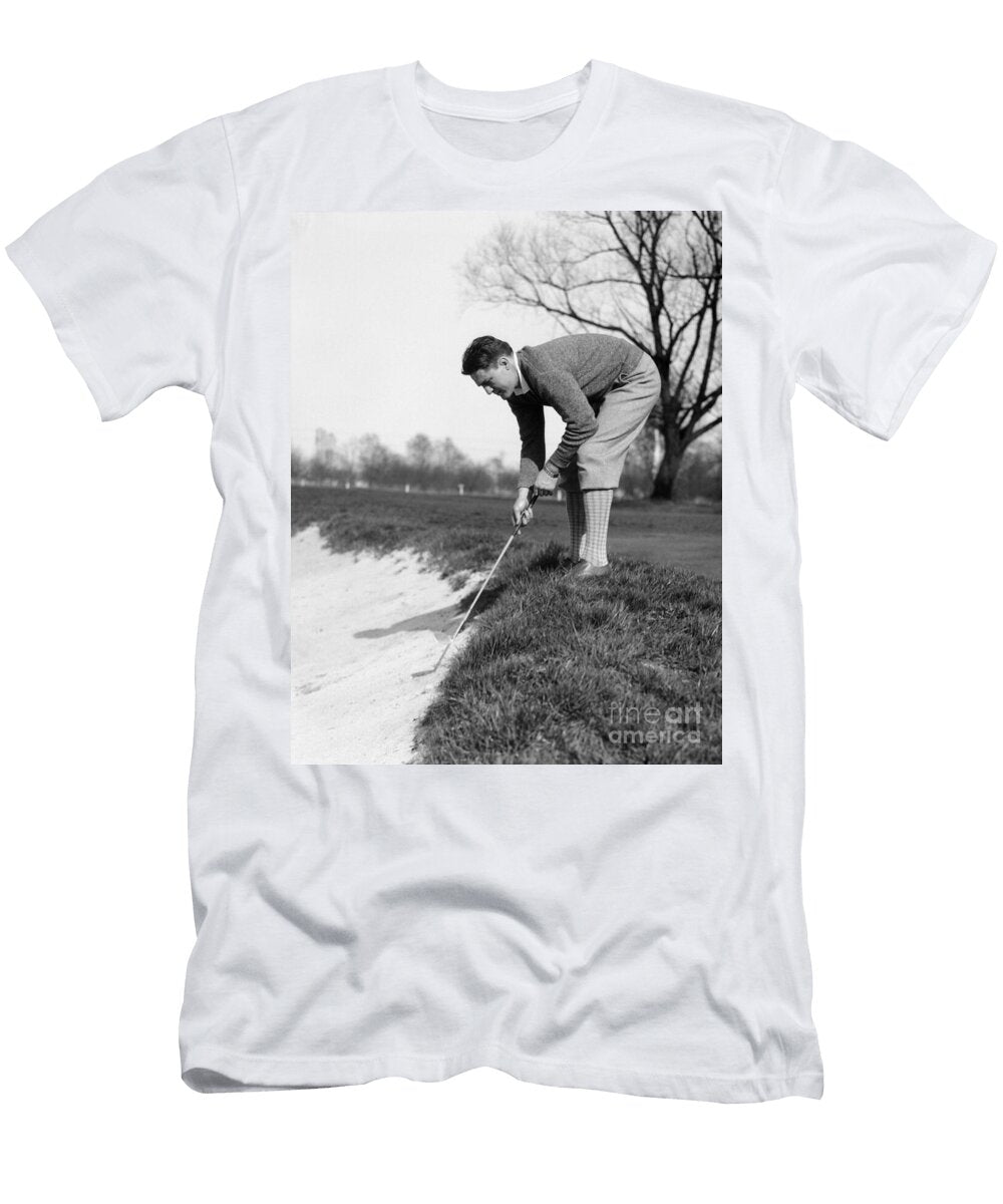 Golfer Playing Ball in Sand Trap H Armstrong Robertsclassicstock T-Shirt