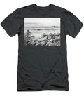 Gorgeous Lake Rocky Shore in Gray Watercolor Irina Sztukowski T-Shirt
