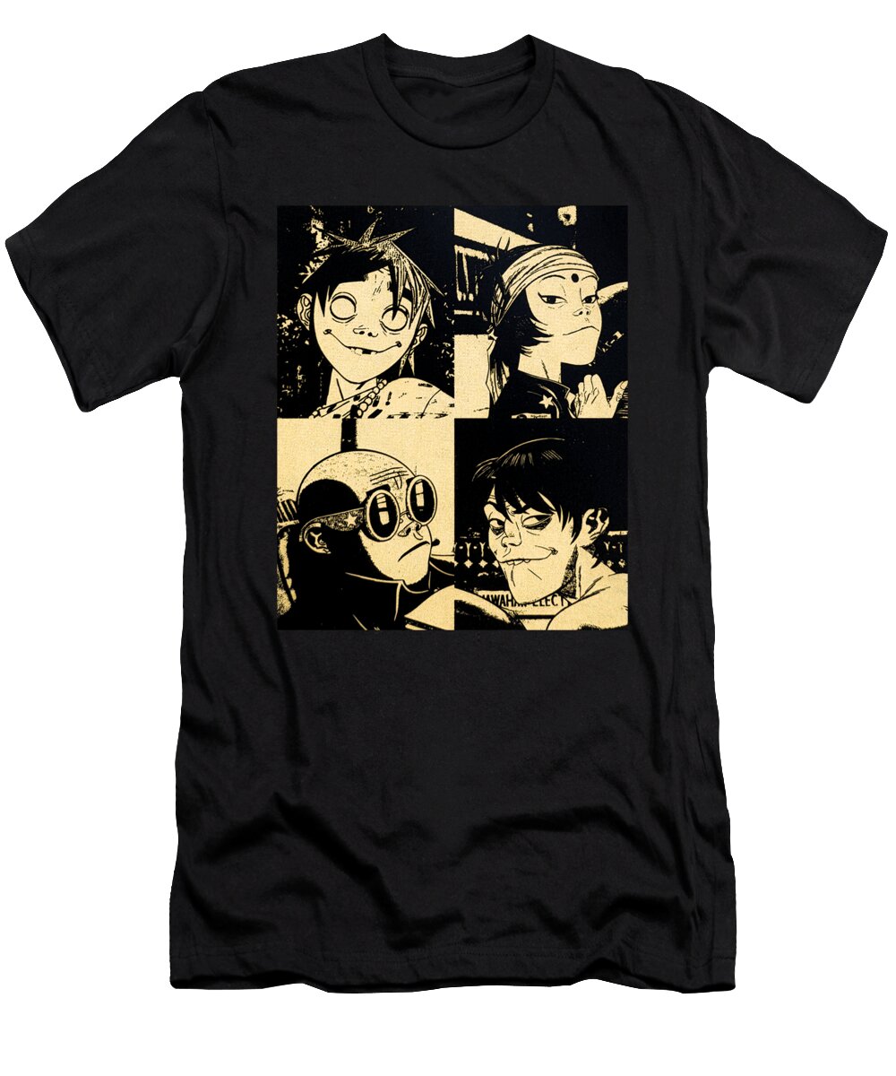 Gorillaz Cartoon Band Portraits Panker Susan T-Shirt