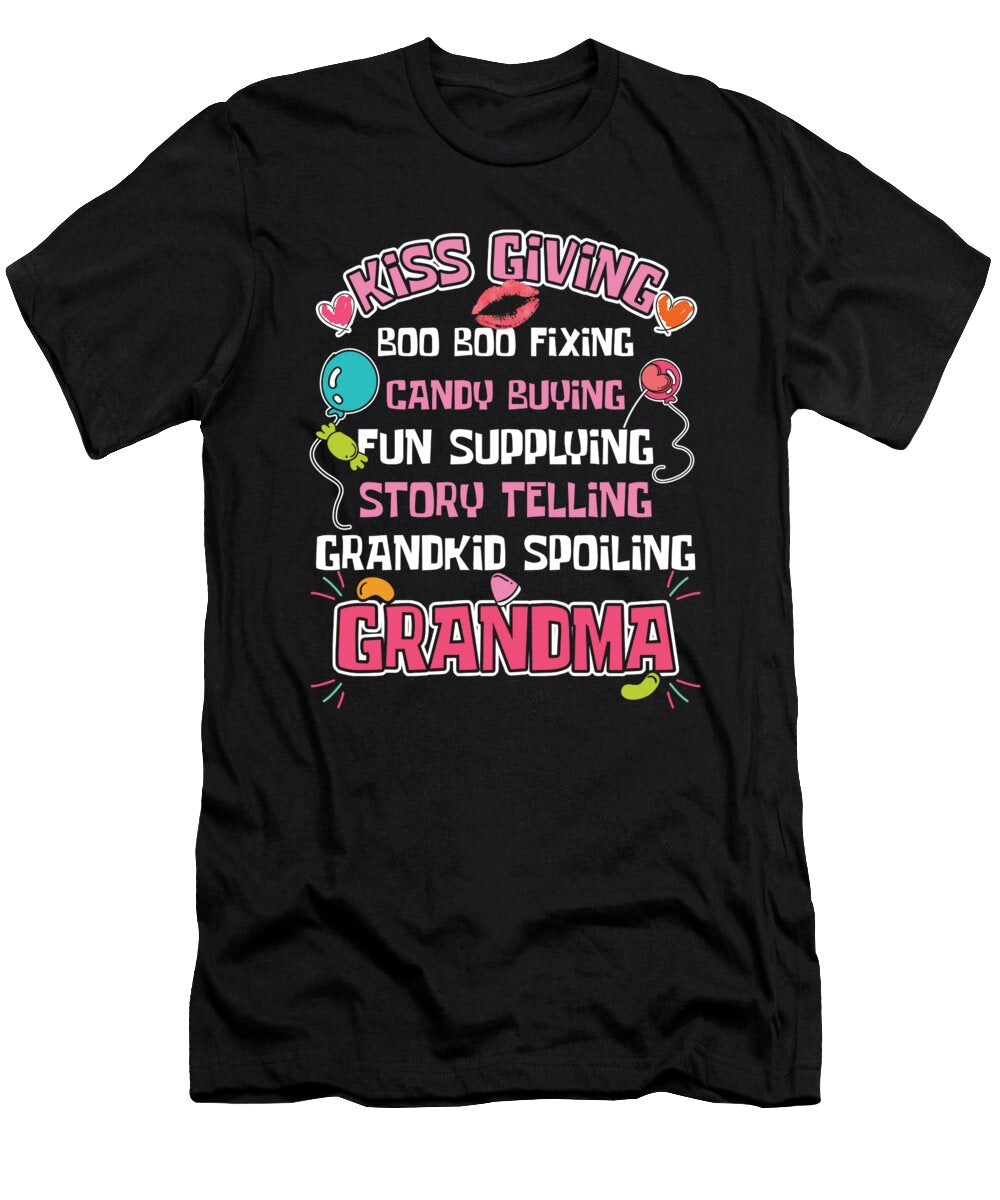 Grandmother Grandkids Funny Sarcastic Savage Gift Kiss Giving Grandma Thomas Larch T-Shirt