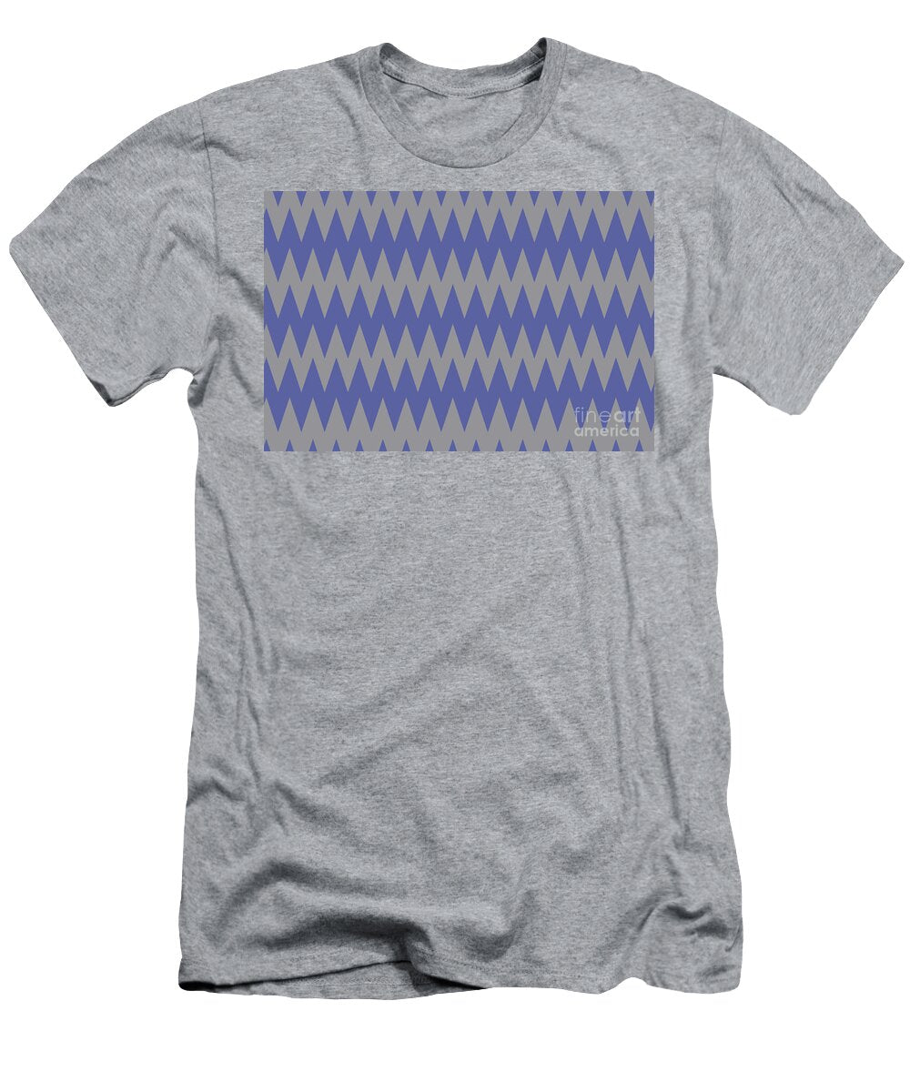 Gray and Blue Zigzag Horizontal Stripe Pattern Petite Patterns T-Shirt