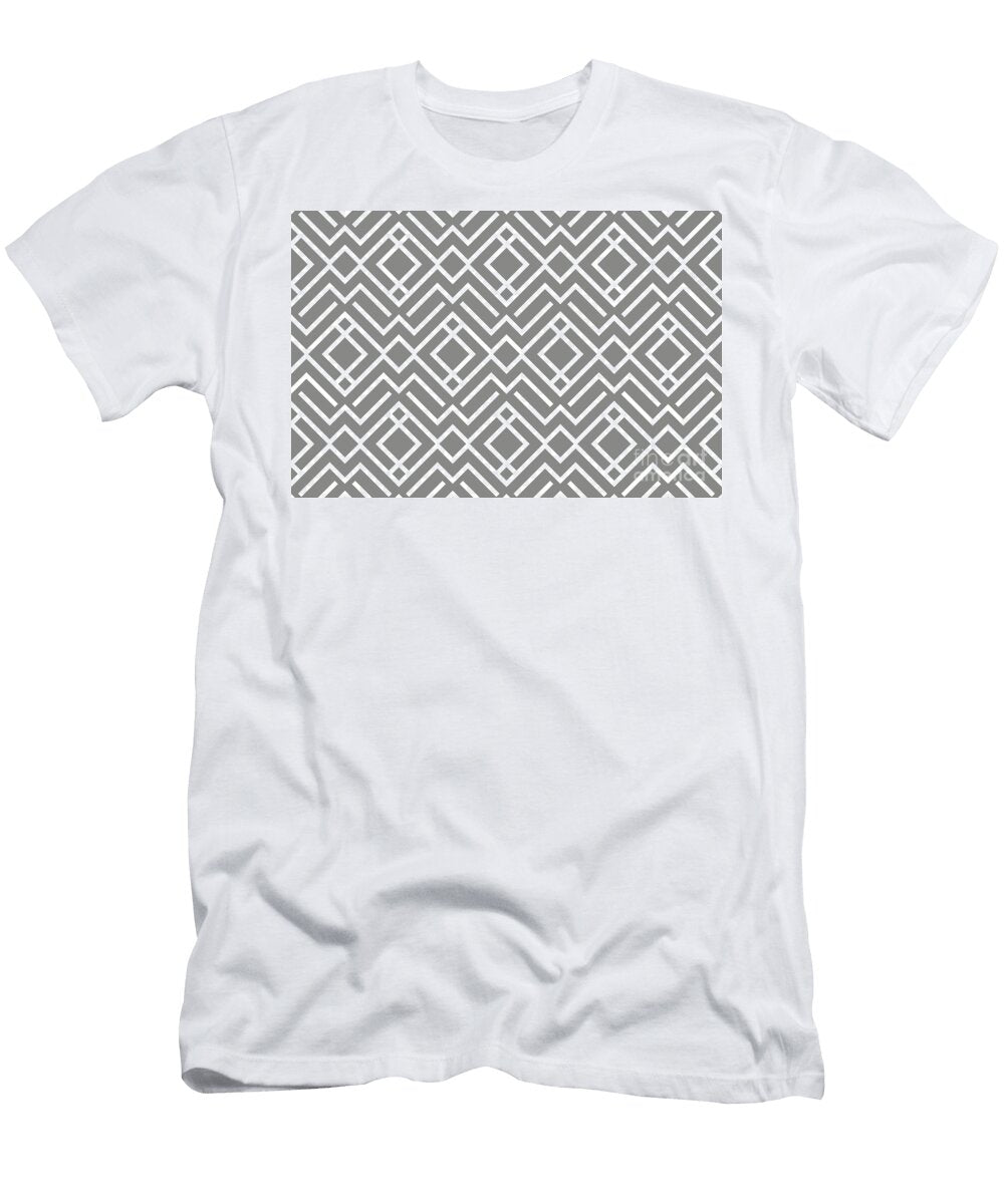 Gray and White Chevron Stripe Diamond Pattern Petite Pattern Minimal Graphic Designs T-Shirt