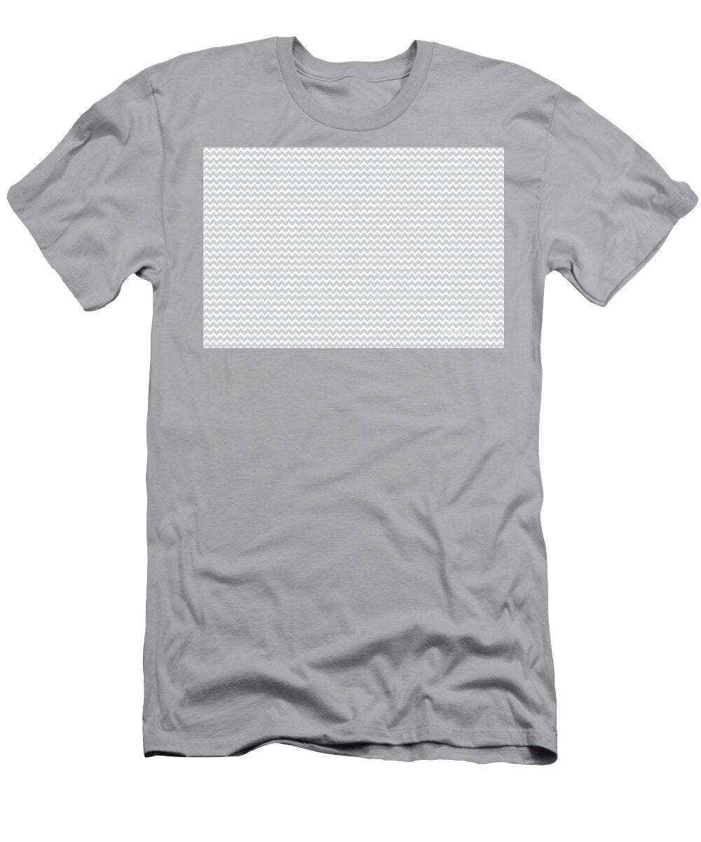 Gray and White Chevron Zig Zag Stripe Pattern Petite Pattern Minimal Graphic Designs T-Shirt