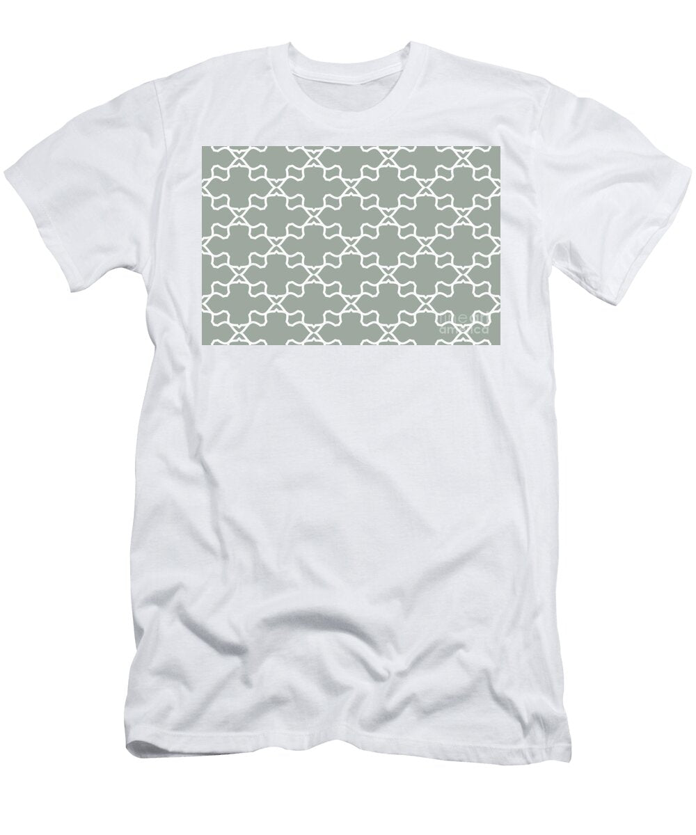 Gray and White Ornamental Shape Pattern 3 Pairs De 2022 Trending Color Casting Shadow De6291 Petite Pattern Minimal Graphic Designs T-Shirt