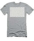 Gray and White Pretty Herringbone Pattern Petite Pattern Minimal Graphic Designs T-Shirt