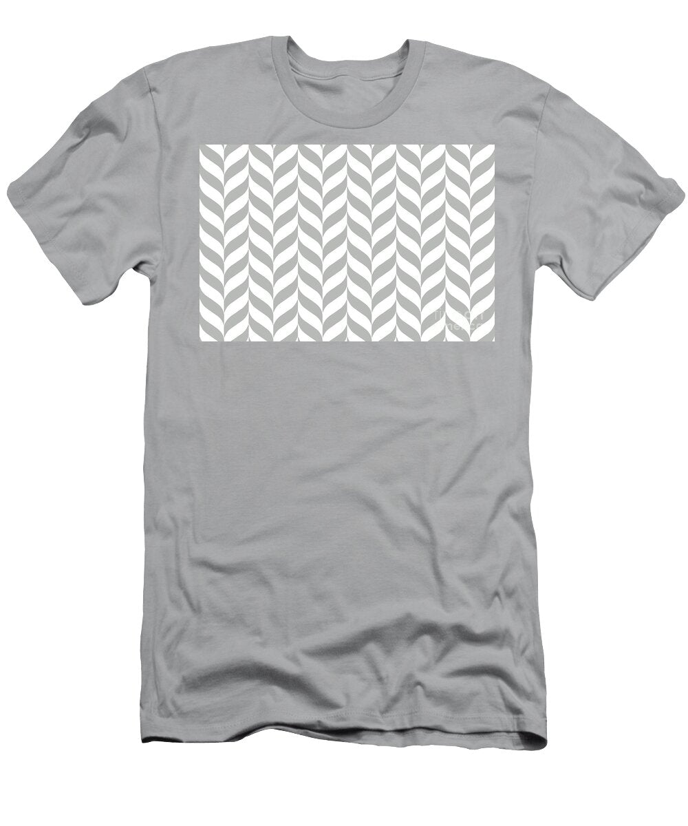 Gray and White Pretty Herringbone Pattern Petite Pattern Minimal Graphic Designs T-Shirt