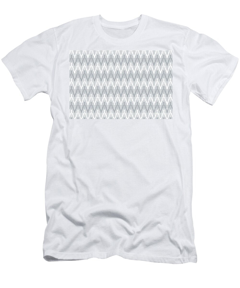 Gray and White Striped Chevron Ripple Pattern Petite Pattern Minimal Graphic Designs T-Shirt