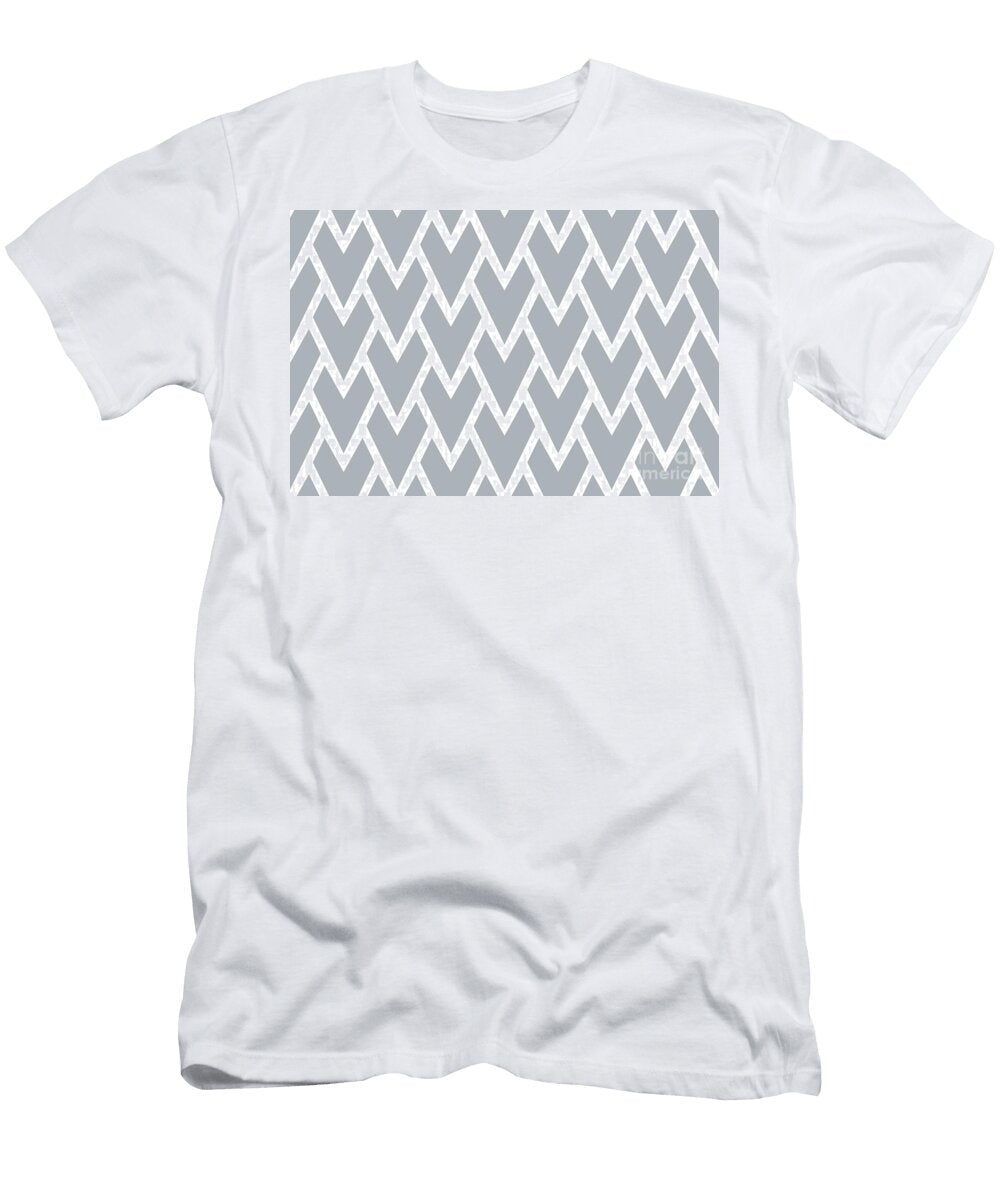 Gray and White Tessellation Line Pattern 17 Petite Pattern Minimal Graphic Designs T-Shirt