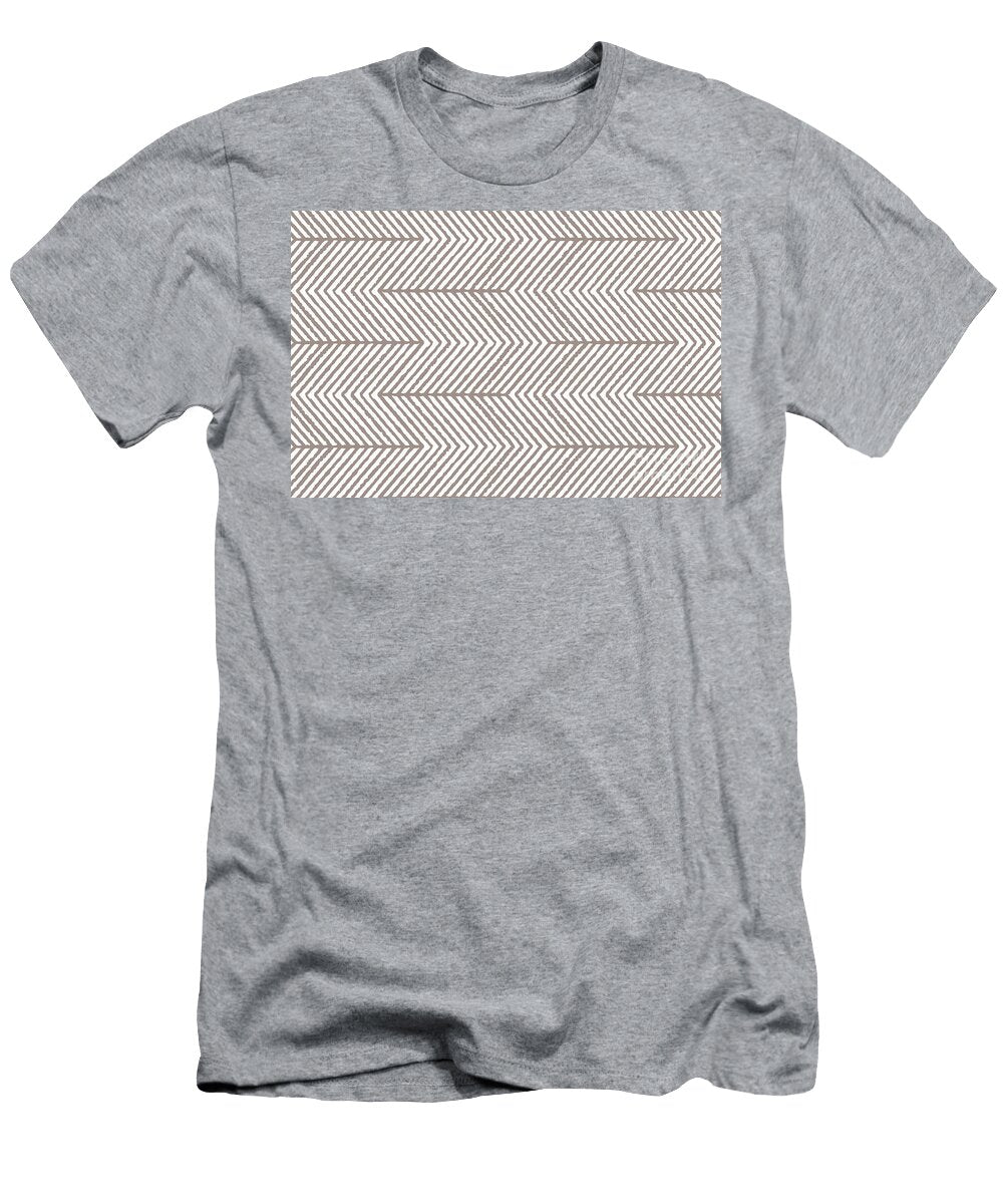 Gray Beige White Abstract Chevron Stripe Pattern Dutch Boy 2023 Coty Rustic Greige 404 4db Petite Patterns T-Shirt