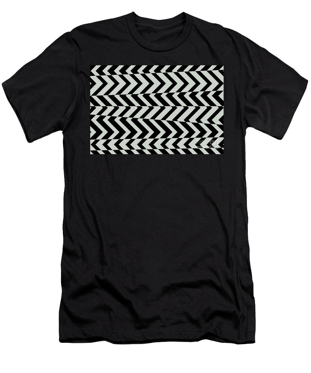 Gray Green and Black Horizontal Stripe Pattern Petite Pattern Minimal Graphic Designs T-Shirt