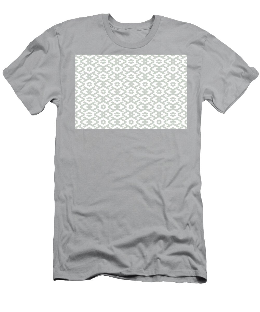 Gray Green and White Geometric Shape Pattern Petite Pattern Minimal Graphic Designs T-Shirt