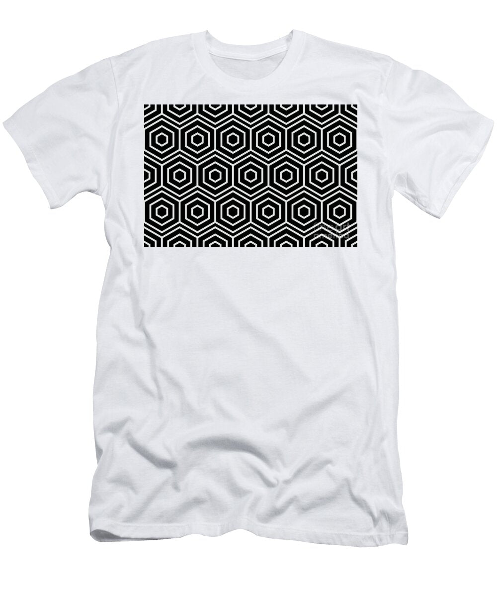 Gray Grey and Black Geometric Line Shape Pattern Petite Pattern Minimal Graphic Designs T-Shirt
