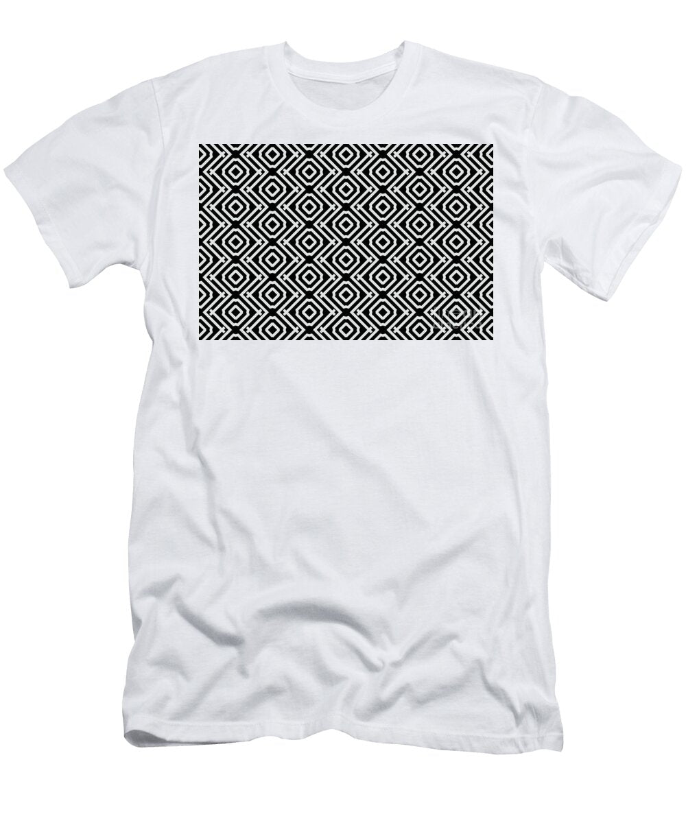 Gray Grey and Black Stripe Diamond Pattern Petite Pattern Minimal Graphic Designs T-Shirt