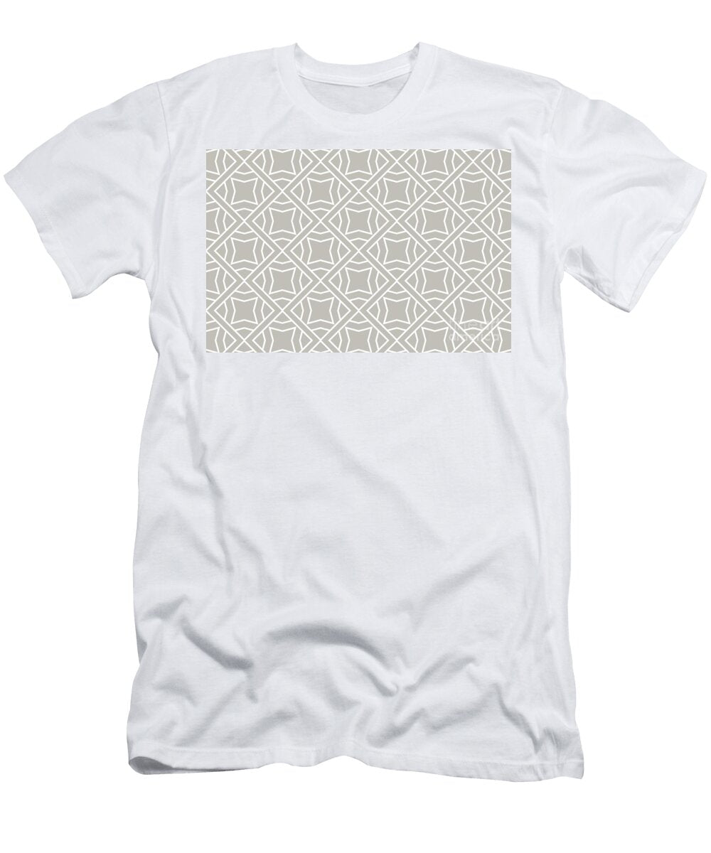 Grayish Beige and White Stripe Cube Tile Pattern 2 Petite Pattern Minimal Graphic Designs T-Shirt