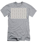 Grayish Brown and White Chevron Pattern Petite Pattern Minimal Graphic Designs T-Shirt