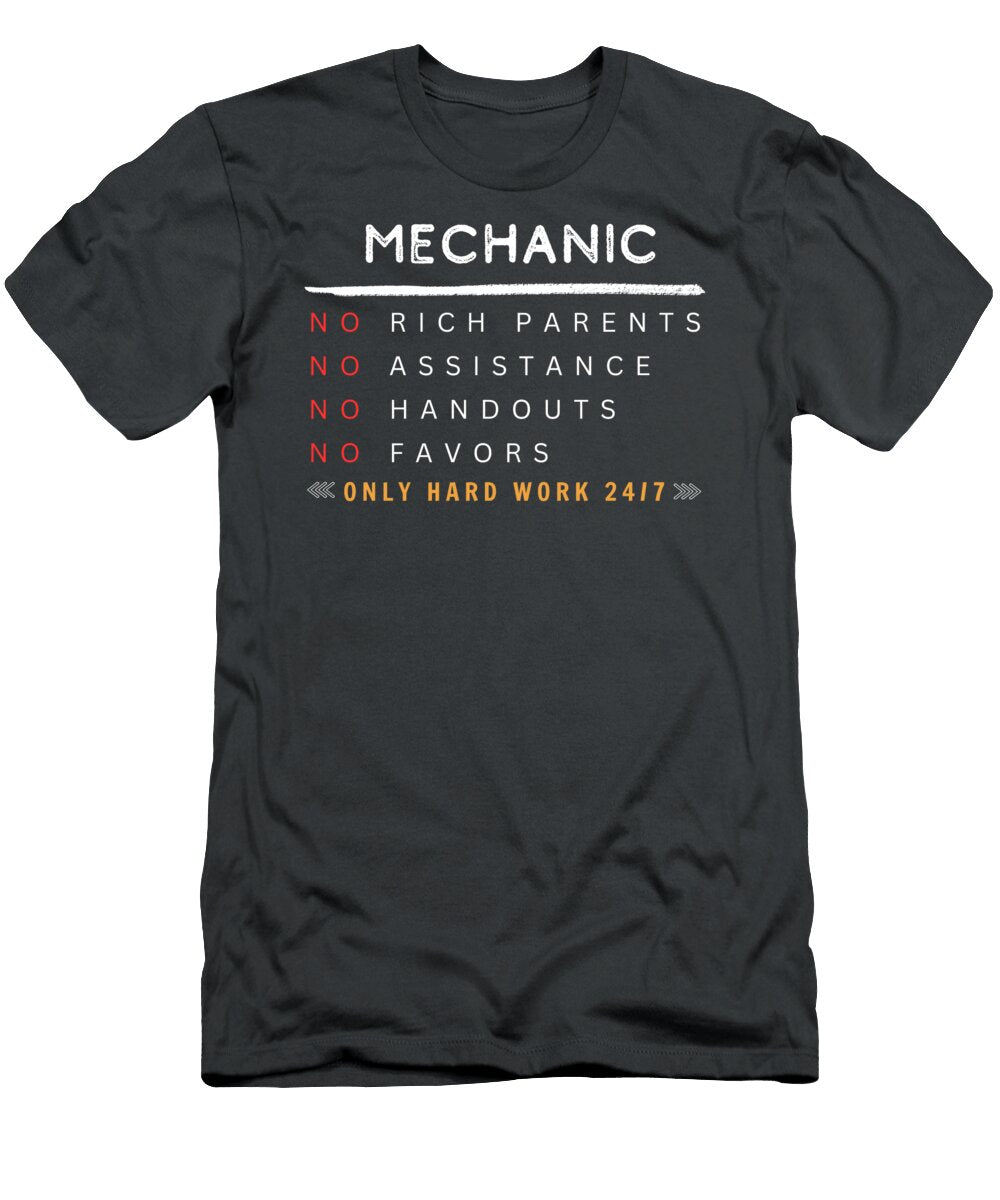 Grease and Grins Funny Mechanic No Rich Parents Just Wrenches and Grit Mechanic Grit T-Shirt