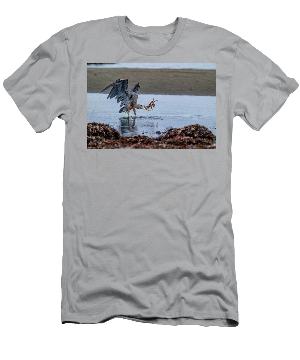 Great Blue Heron Attempting to Catch a Crab Vancouver Shane Gross Natureplcom T-Shirt