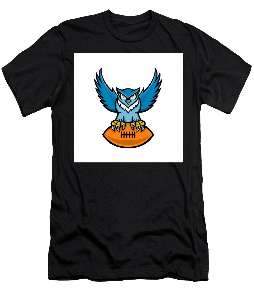 Great Horned Owl American Football Mascot Aloysius Patrimonio T-Shirt