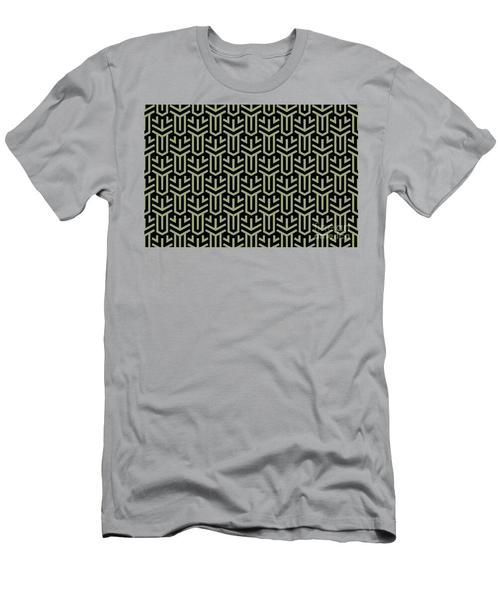 Green and Black Minimal Shape Tile Pattern Petite Pattern Minimal Graphic Designs T-Shirt