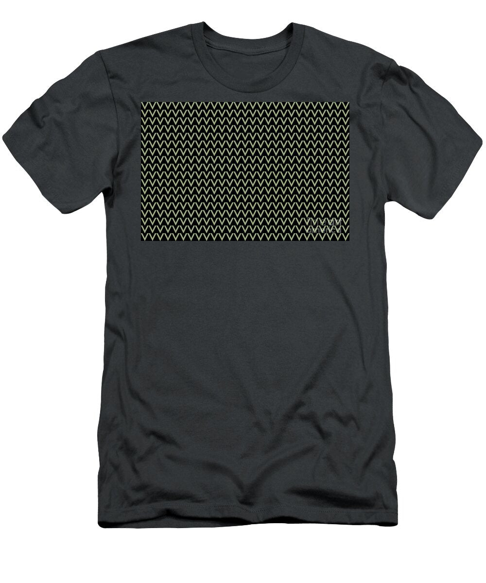 Green and Black V Shape Horizontal Chevron Pattern Petite Pattern Minimal Graphic Designs T-Shirt
