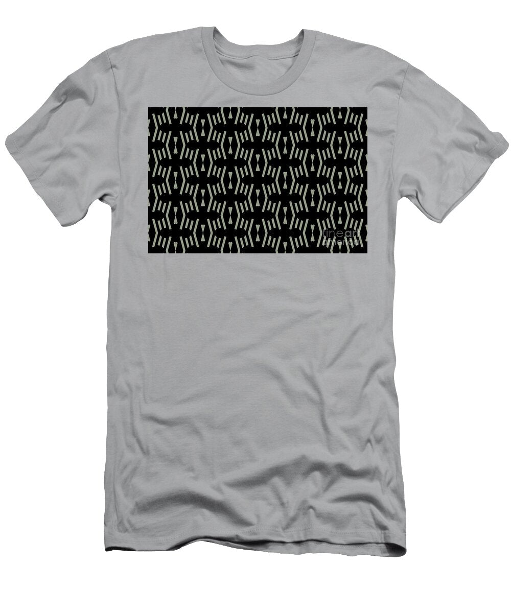 Green and Black Vertical Stripe Chevron Pattern Petite Pattern Minimal Graphic Designs T-Shirt