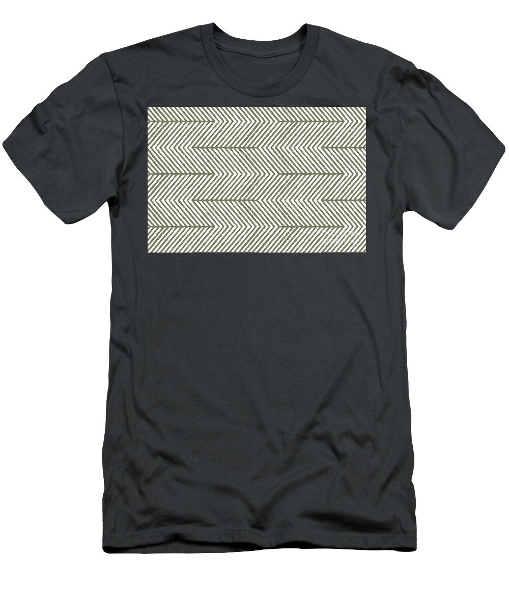 Green and White Abstract Diagonal Chevron Stripe Pattern Pairs Jolie 2022 Color of the Year Sage Petite Pattern Minimal Graphic Designs T-Shirt