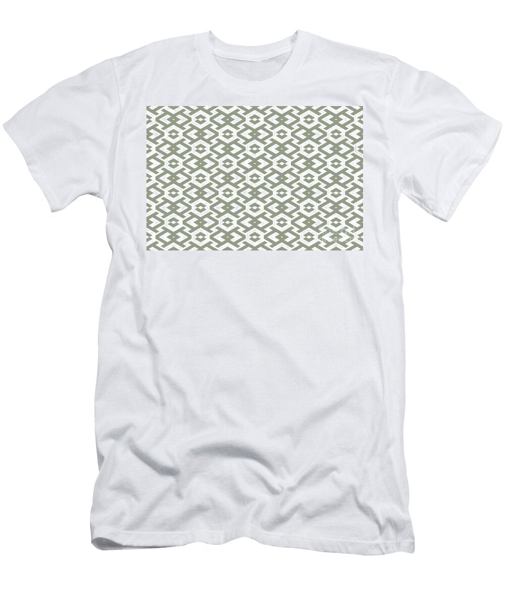 Green and White Art Deco Geometric Shape Pattern Petite Pattern Minimal Graphic Designs T-Shirt