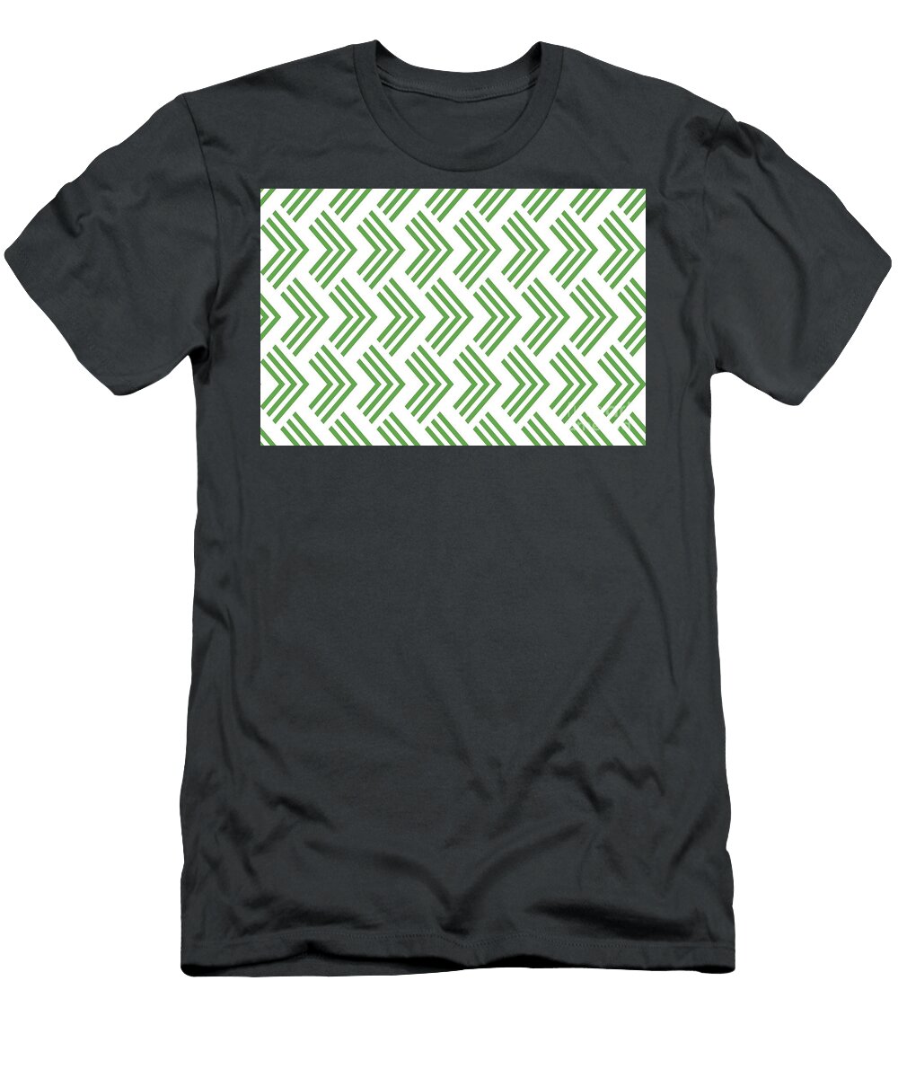 Green and White Chevron Arrow Pattern Pairs De 2022 Trending Color Golf Course De5601 Petite Pattern Minimal Graphic Designs T-Shirt
