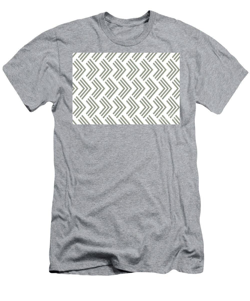 Green and White Chevron Rhombus Pattern Petite Pattern Minimal Graphic Designs T-Shirt
