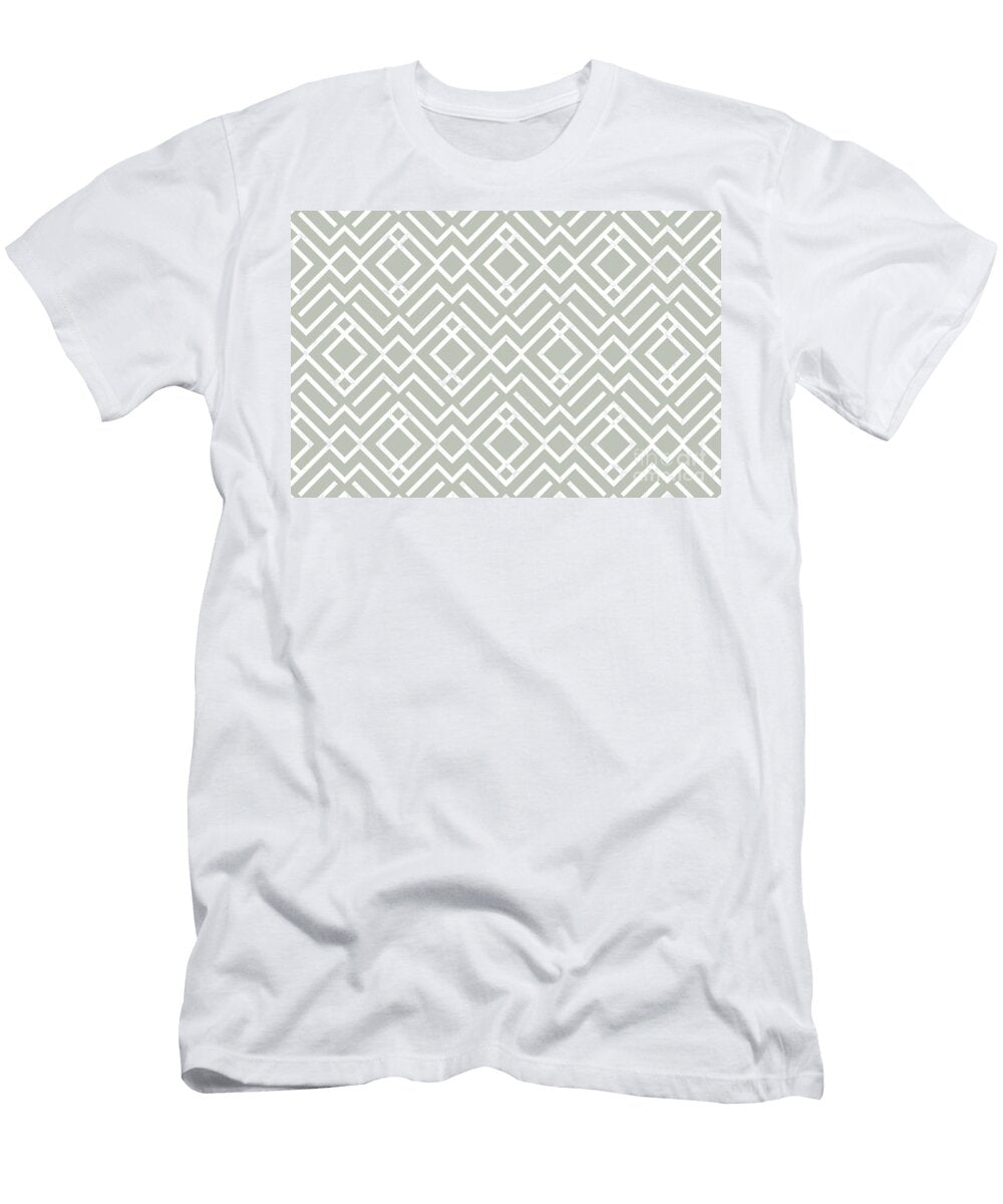 Green and White Diamond Shape Pattern Pratt and Lamberts 2022 Color of the Year Gray Mist 419b Petite Pattern Minimal Graphic Designs T-Shirt