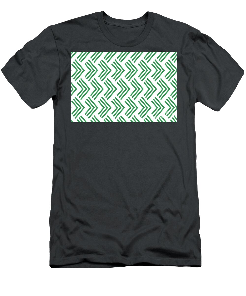 Green and White Rhombus Arrow Pattern Petite Pattern Minimal Graphic Designs T-Shirt