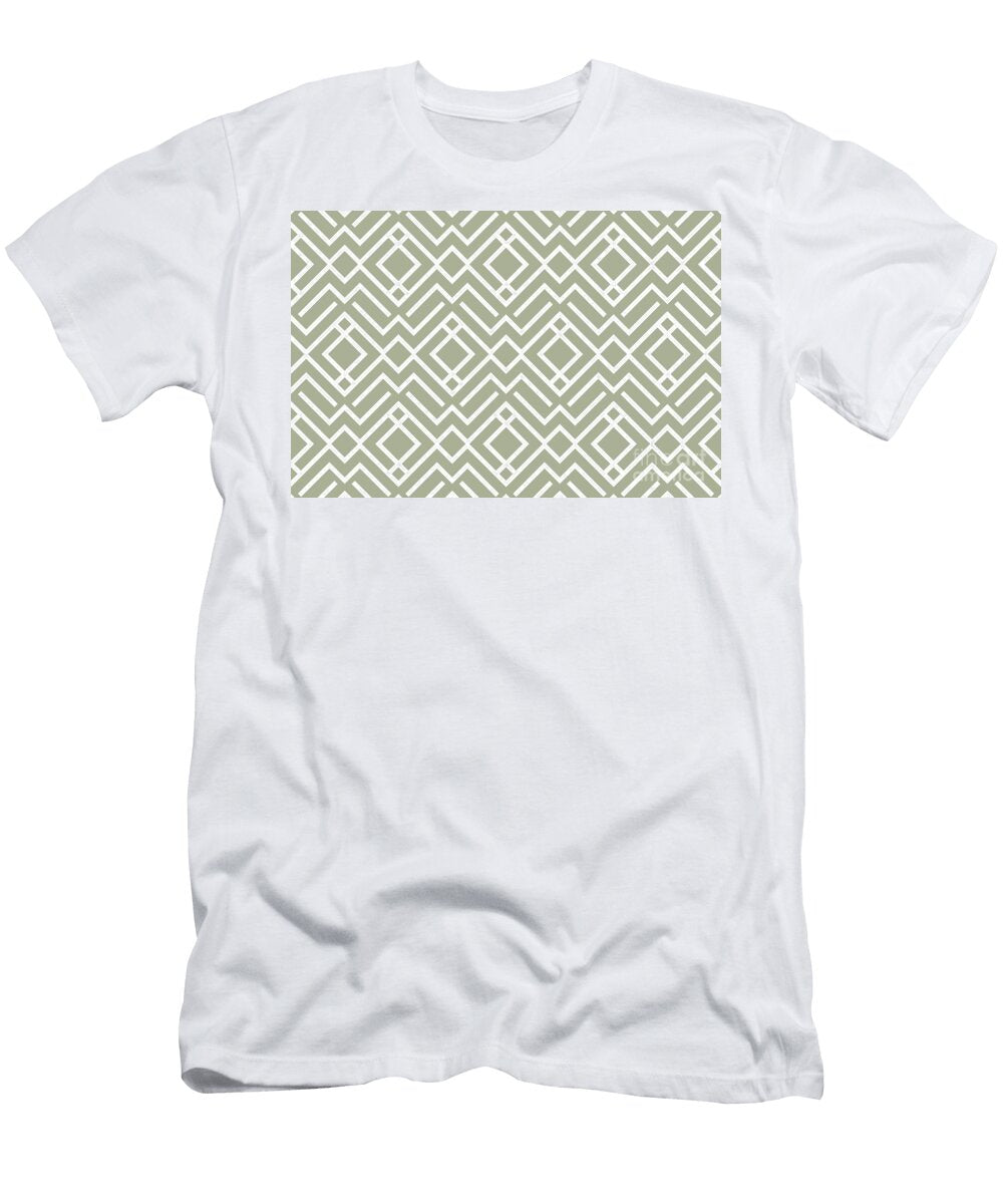 Green and White Stripe Diamond Shape Pattern Petite Pattern Minimal Graphic Designs T-Shirt