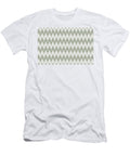 Green and White Striped Chevron Ripple Pattern Petite Pattern Minimal Graphic Designs T-Shirt