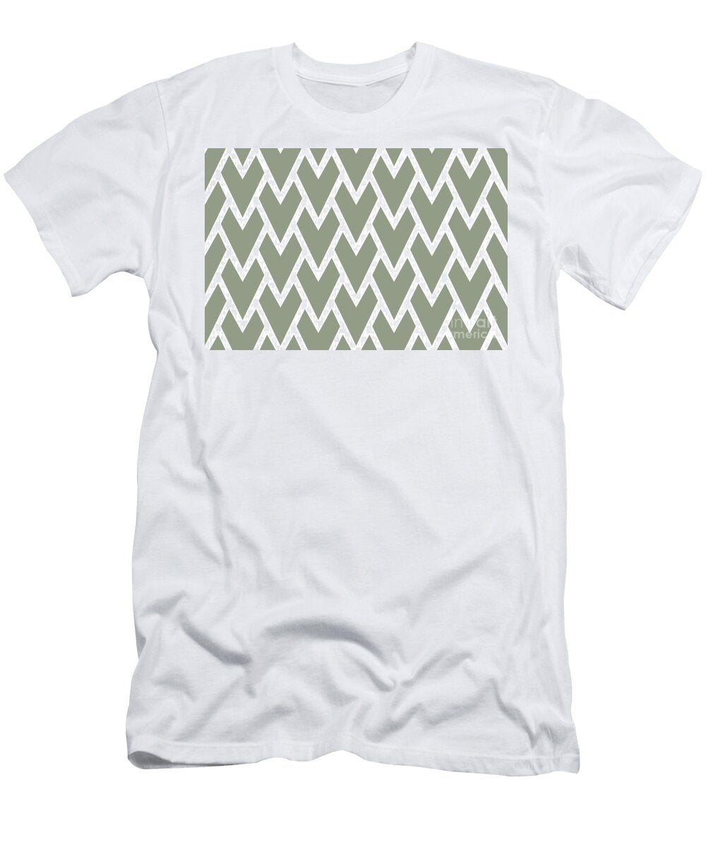 Green and White Tessellation Line Pattern 17 Petite Pattern Minimal Graphic Designs T-Shirt