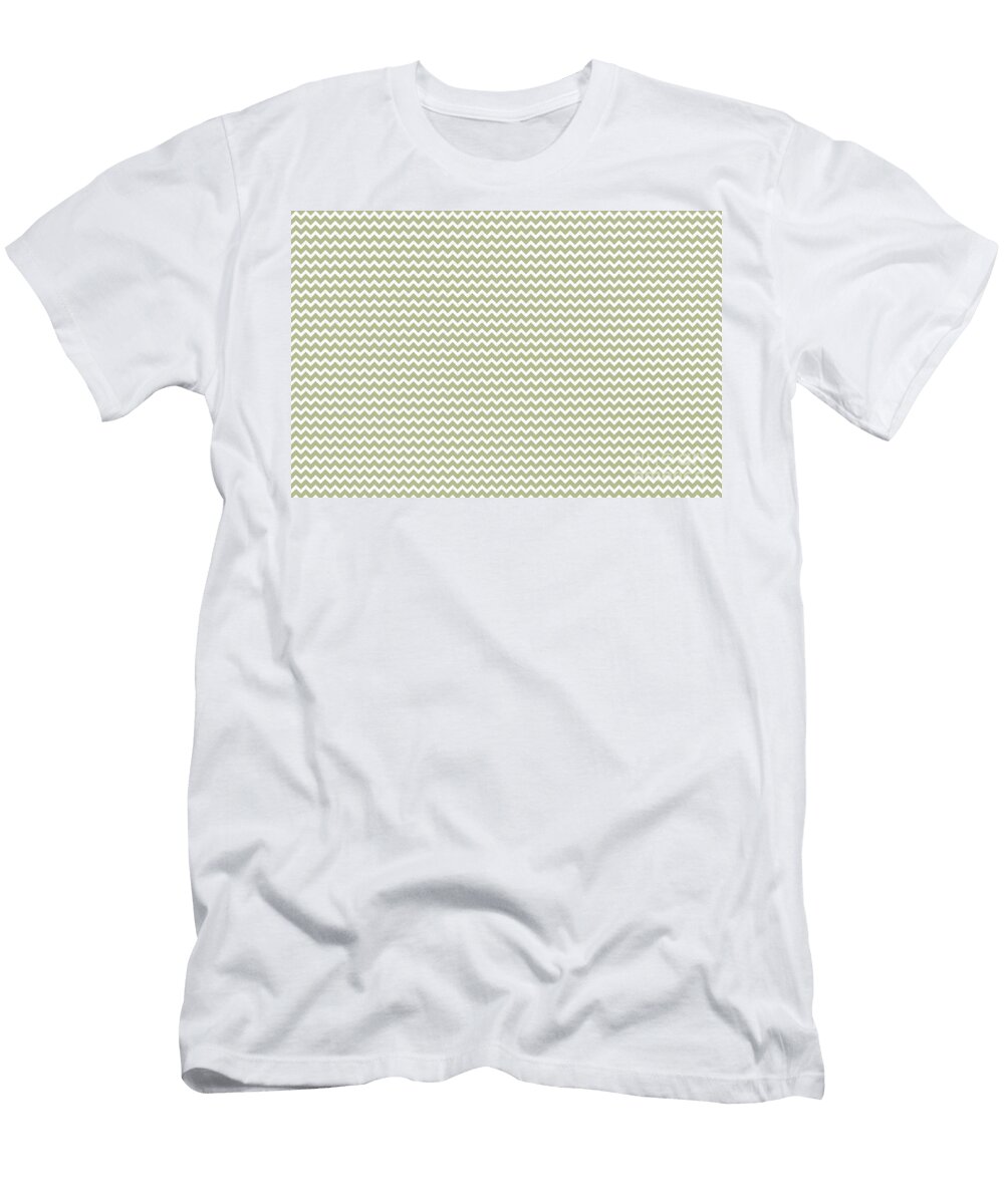Green and White Zig Zag Horizontal Line Pattern Diamond Vogel 2022 Popular Colour Rediscover 0408 Petite Pattern Minimal Graphic Designs T-Shirt
