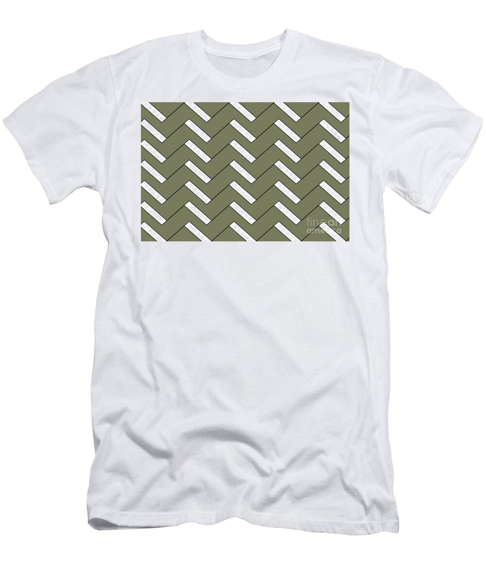 Green Black and White Minimal Zig Zag Stripe Pattern Pairs Jolie 2022 Color of the Year Sage Petite Pattern Minimal Graphic Designs T-Shirt