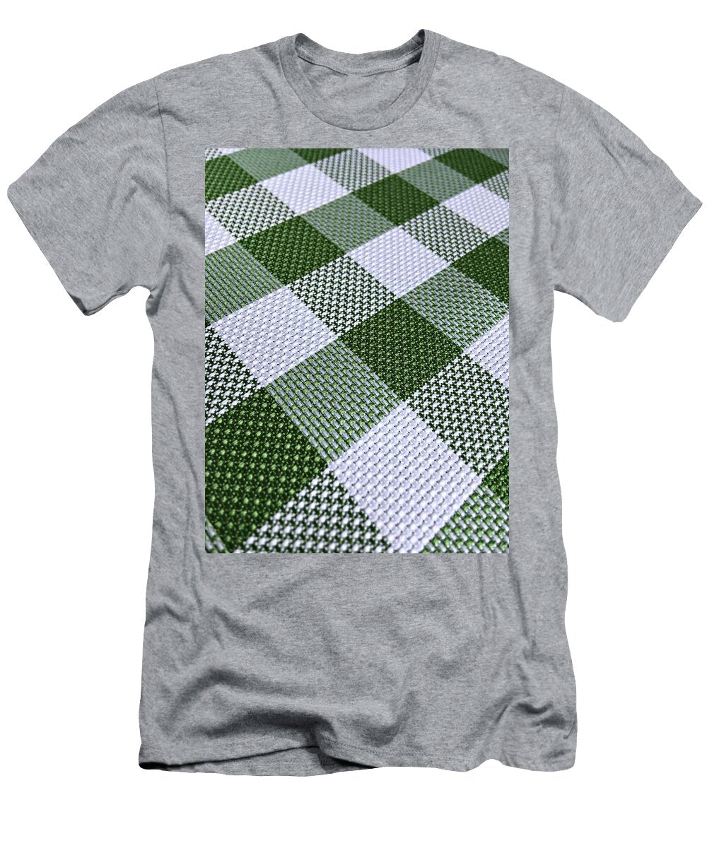 Green Checked Tablecloth on the Dining Room Table Robert Bykowski T-Shirt