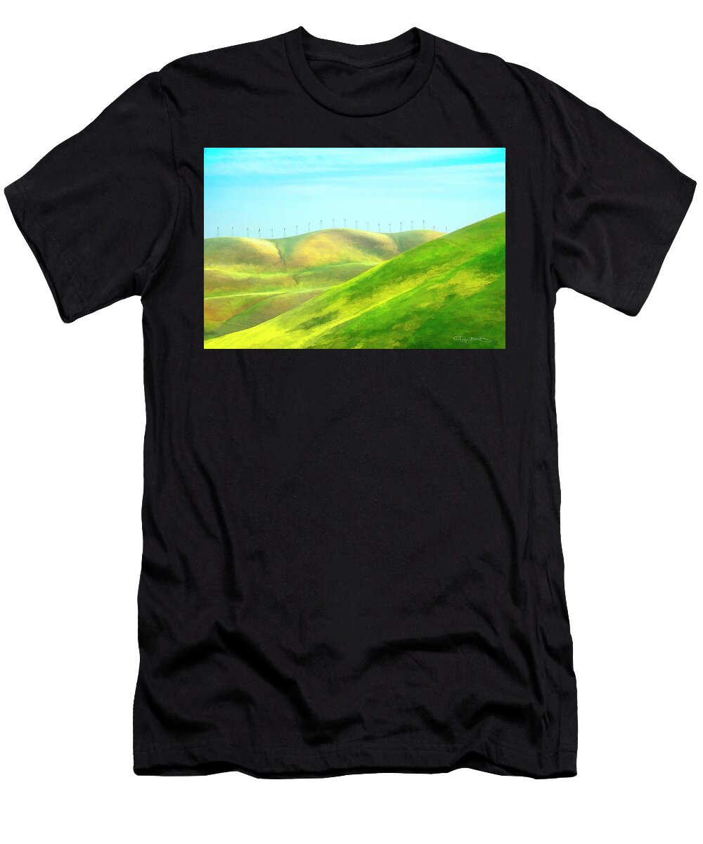 Green Hills and Windmills Dan Barba T-Shirt