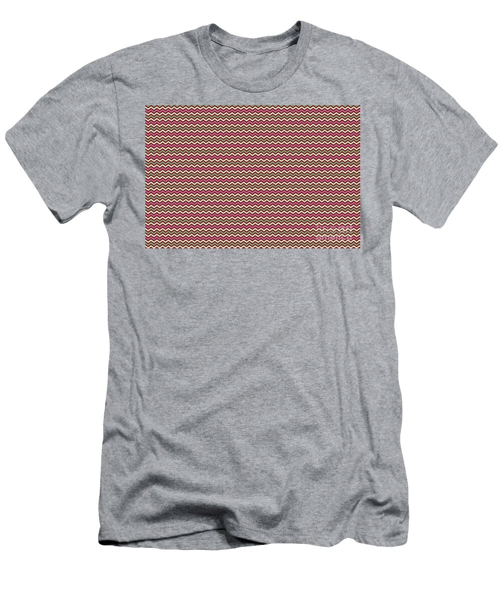 Green Mauve Yellow and Pink Zigzag Pattern Petite Patterns T-Shirt