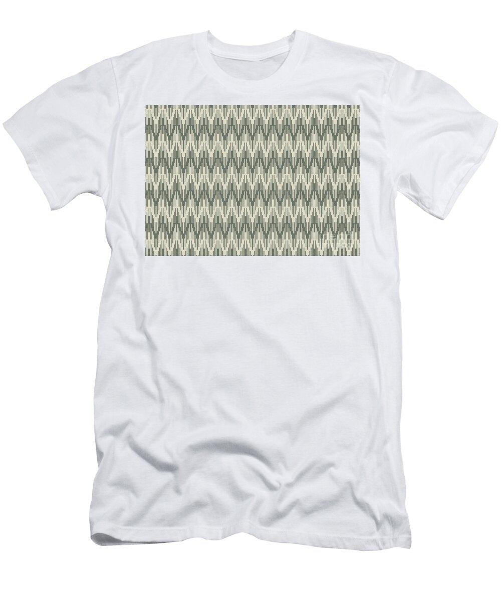 Green Neutral Buff Tan Chevron Ripple Pattern Petite Patterns T-Shirt