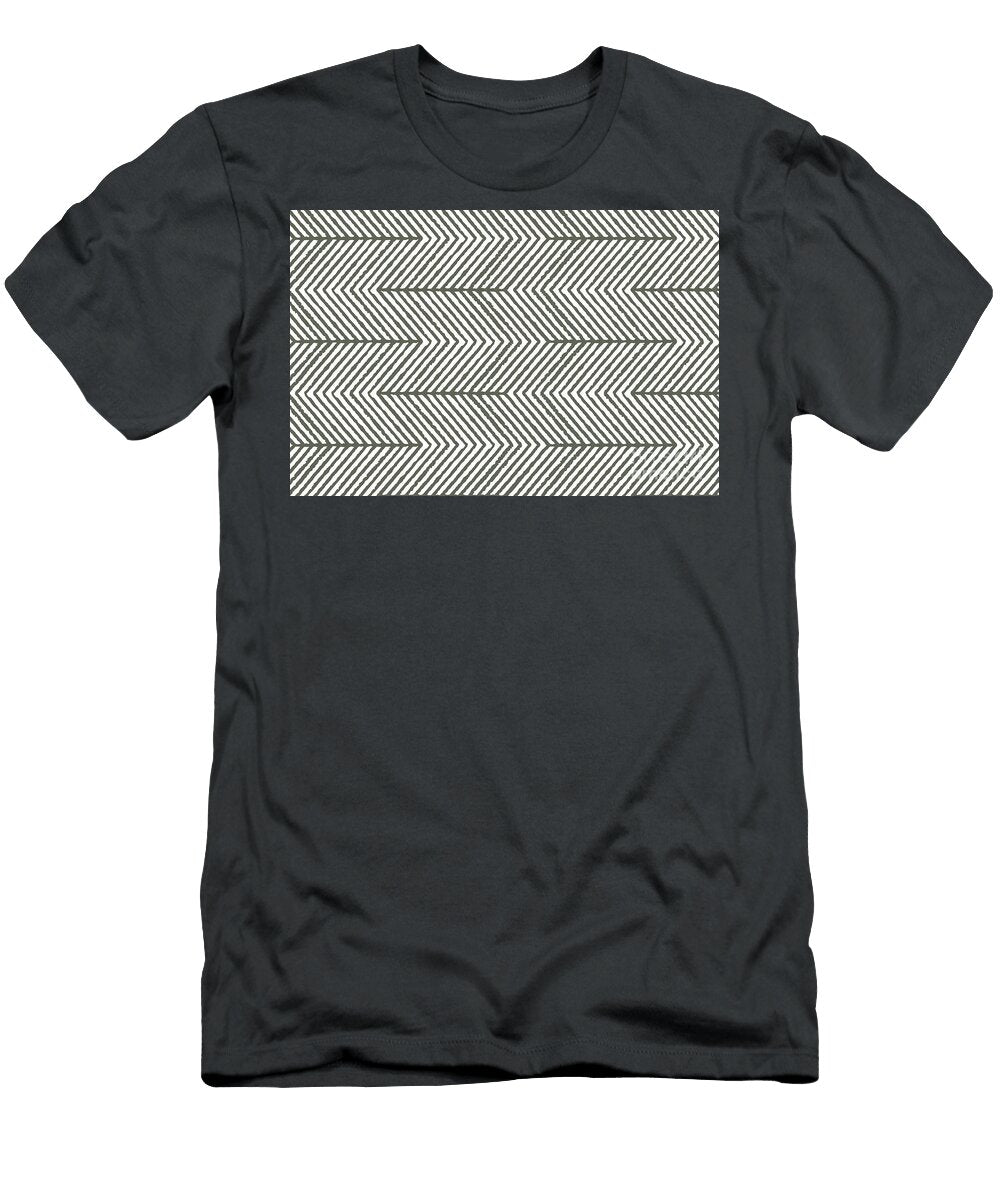 Green White Abstract Diagonal Chevron Stripe Pattern 2023 Color of the Year Valspar Flora 5004 2c Petite Patterns T-Shirt