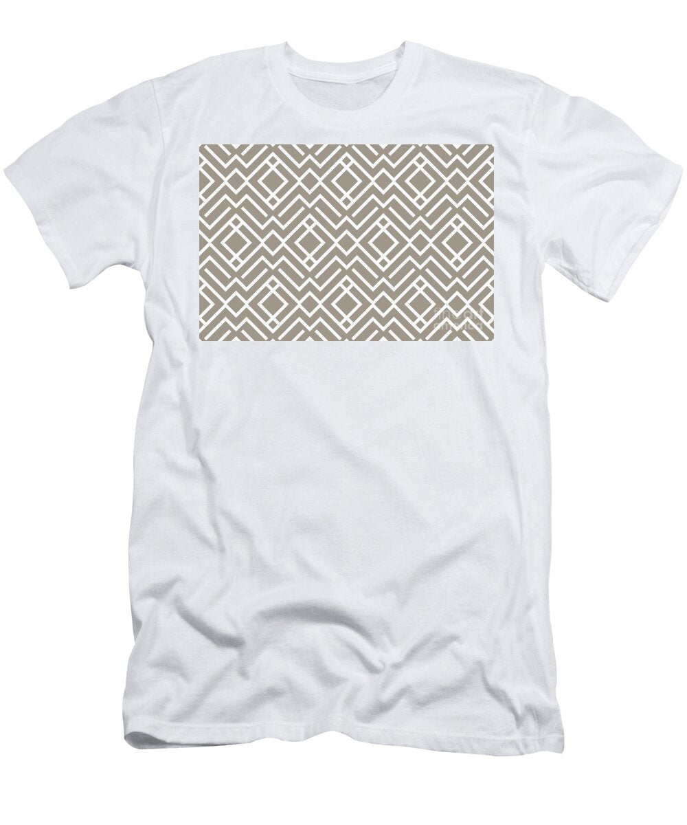 Greyed Taupe and White Diamond Shape Pattern Petite Pattern Minimal Graphic Designs T-Shirt