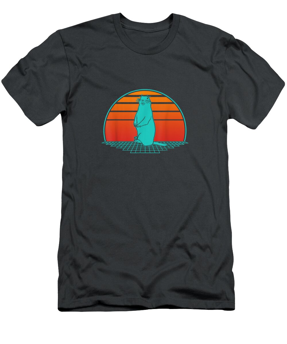 Groundhog Day Vintage Vaporwave February 2nd Funny Birthday Rosale Capta T-Shirt