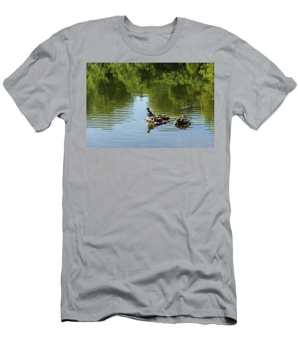 Guarding My Sleeping Family a Mother Duck and Ducklings on the Pond Georgia Mizuleva T-Shirt