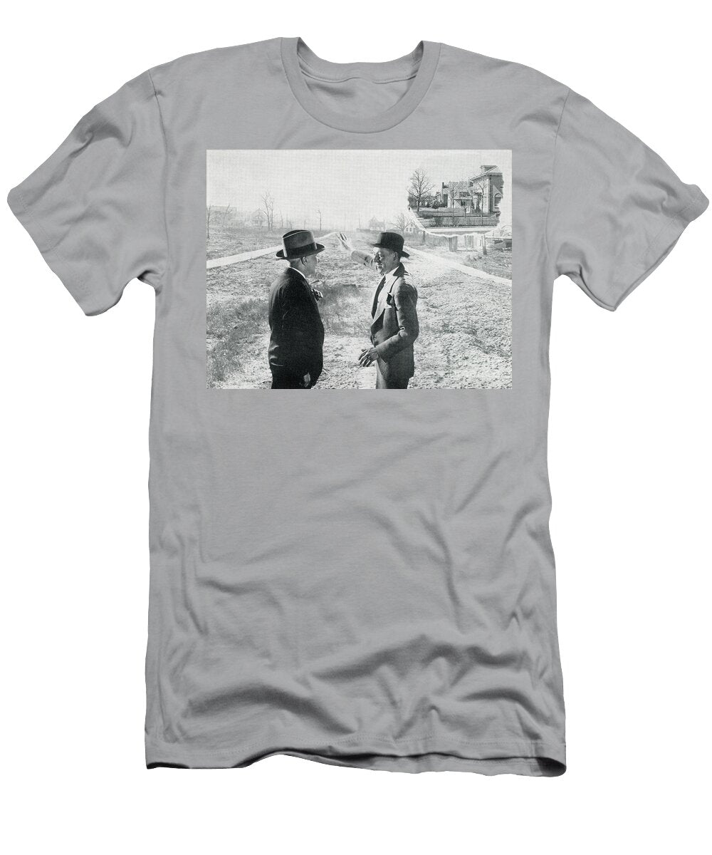 Guide to Selling Salesman and Developer Envision Suburban Housing Development 1928 Screen Print American School T-Shirt