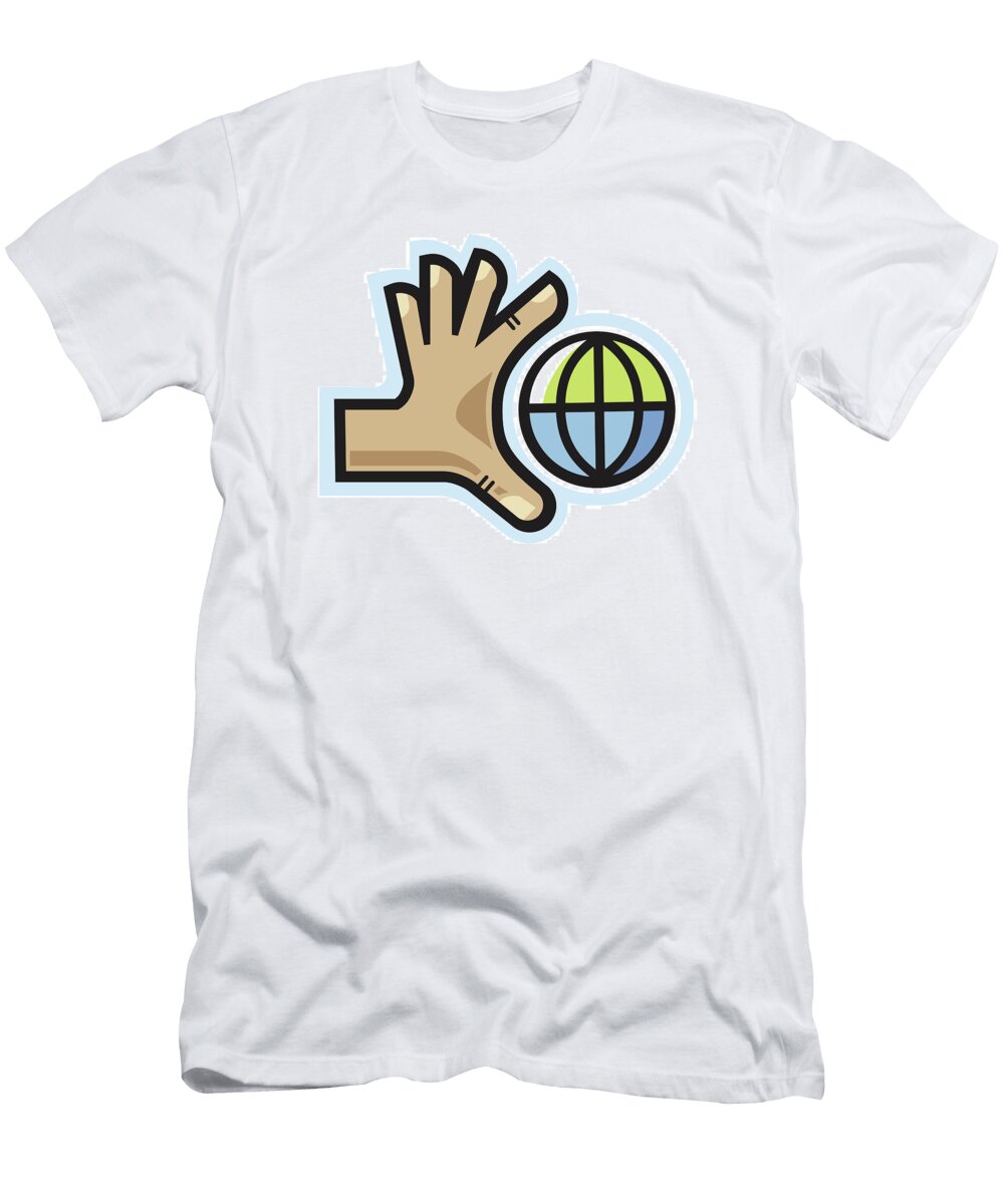 Hand Holding Globe Csa Images T-Shirt