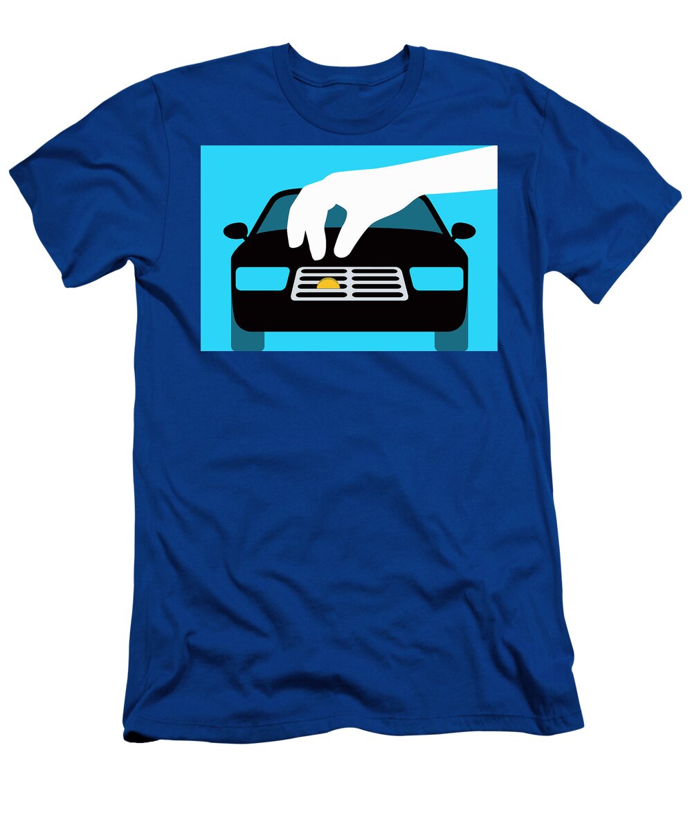 Hand Inserting Coin Into Car Radiator Ikon Images T-Shirt